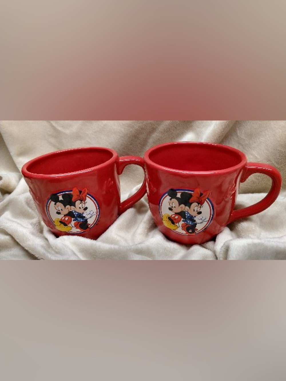 2 Mickey & Minnie 3D Coffee Mugs 14oz.
